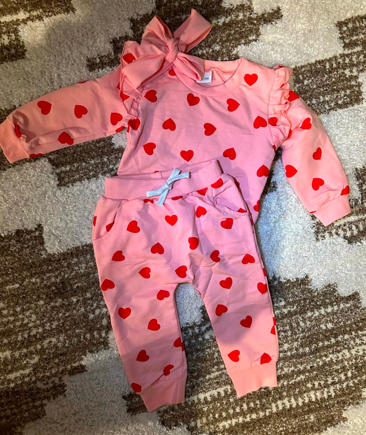Girls hearts set with bow