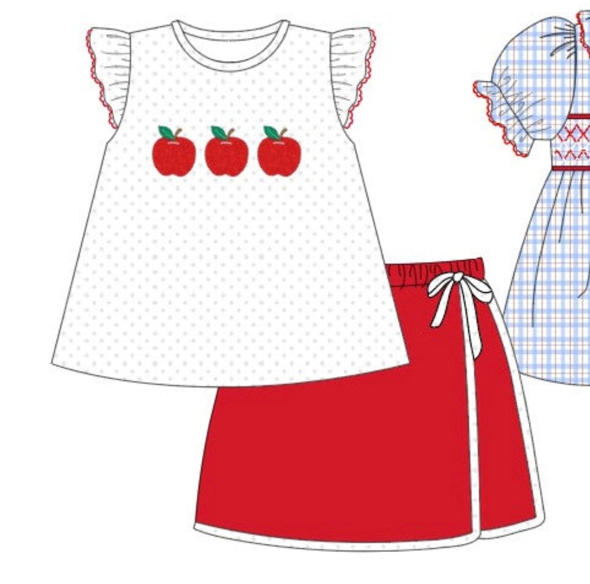 Girls apple skort set