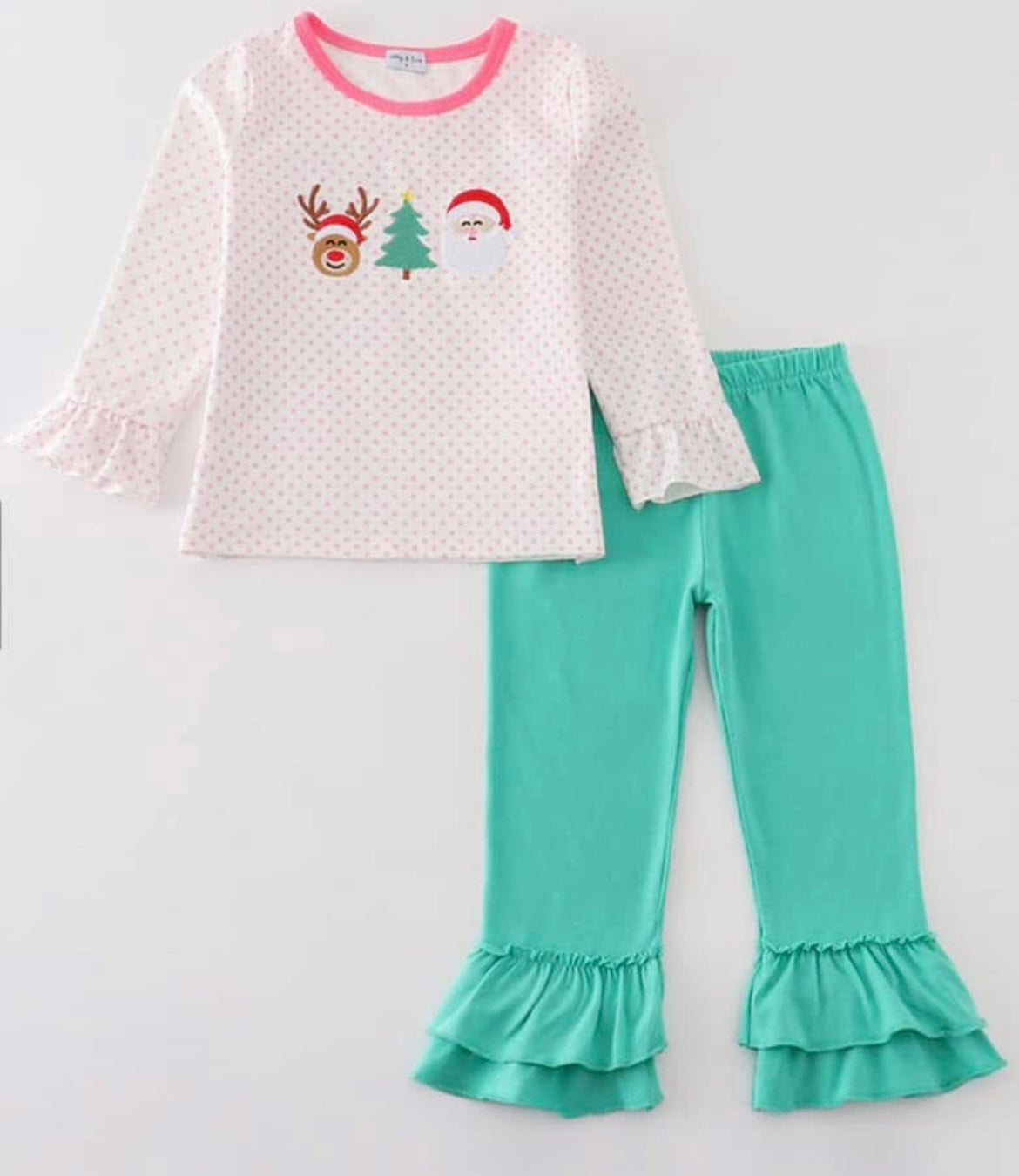 Girls Christmas appliqué set