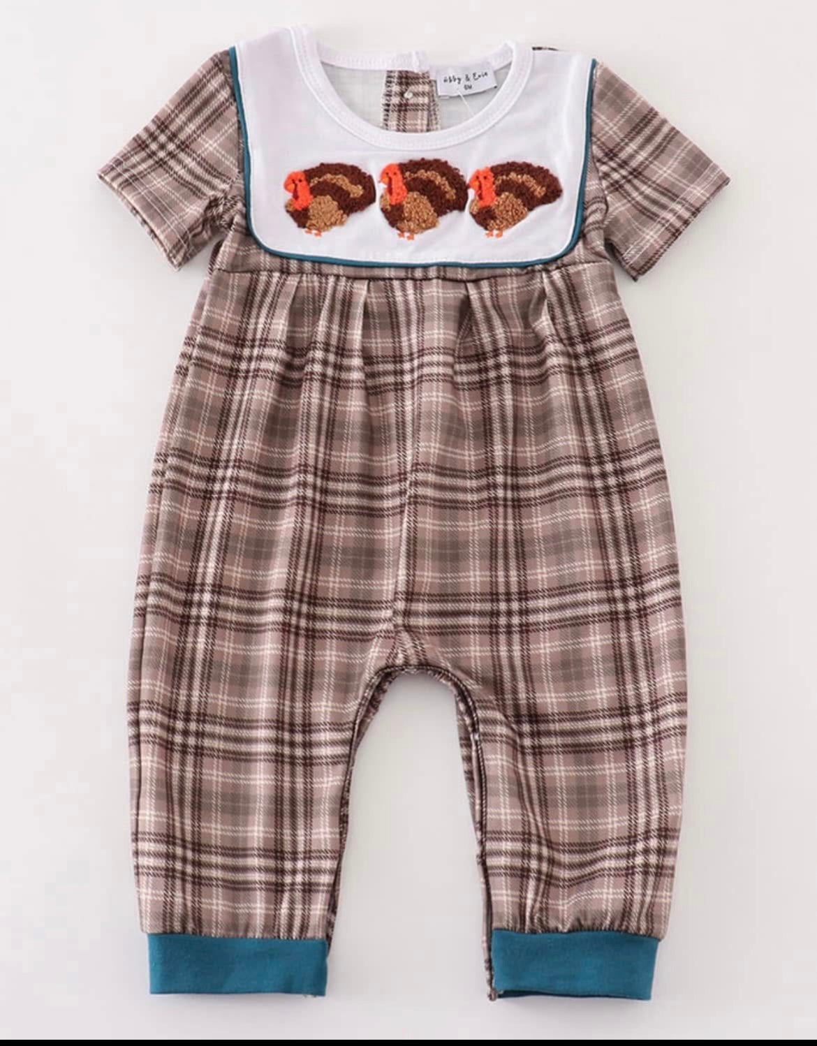 French knot boys turkey romper