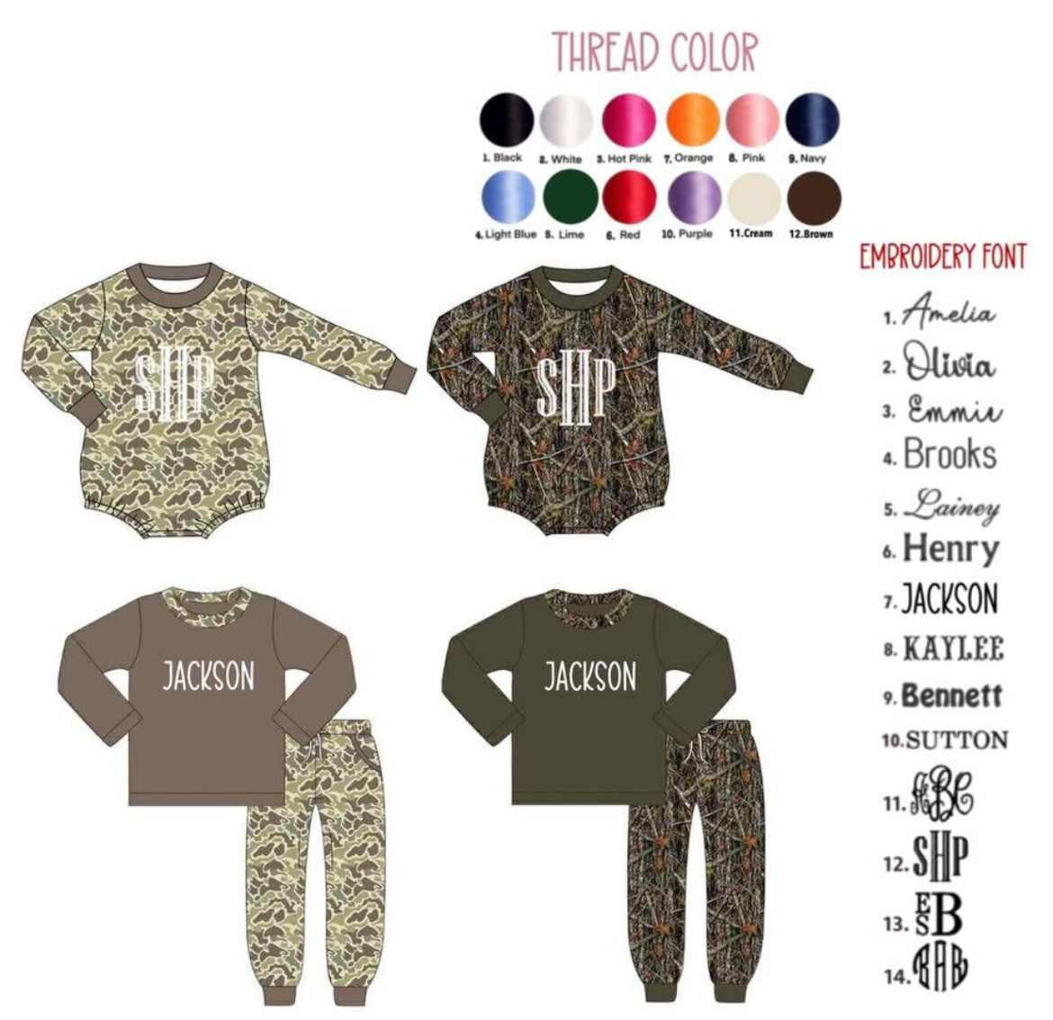 Embroidered camo