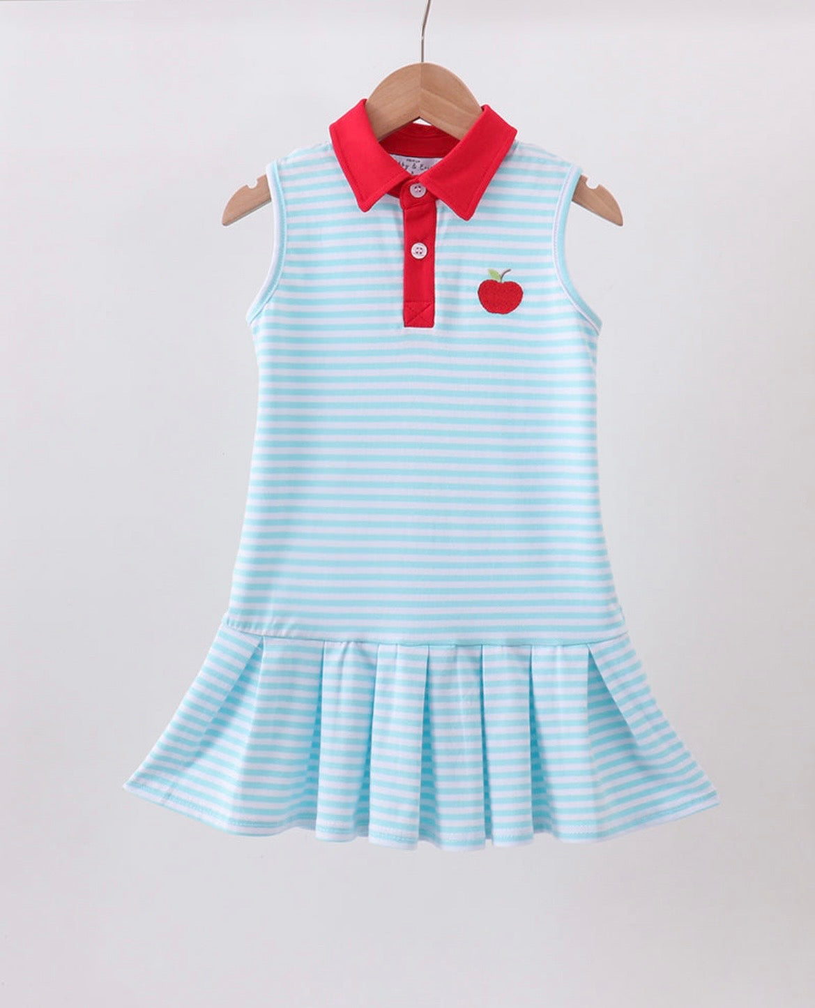 Collared apple embroidered dress