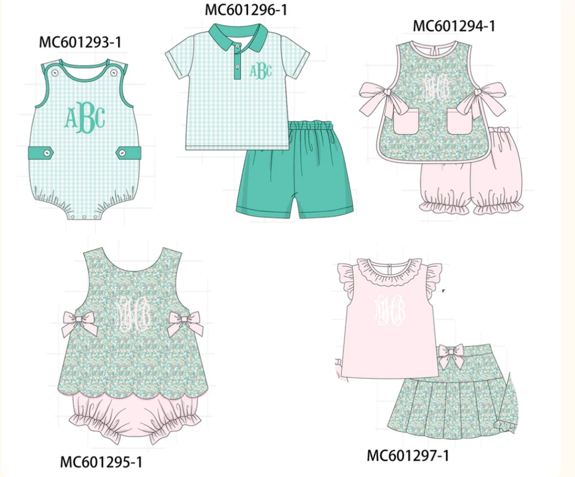 Floral and gingham monos