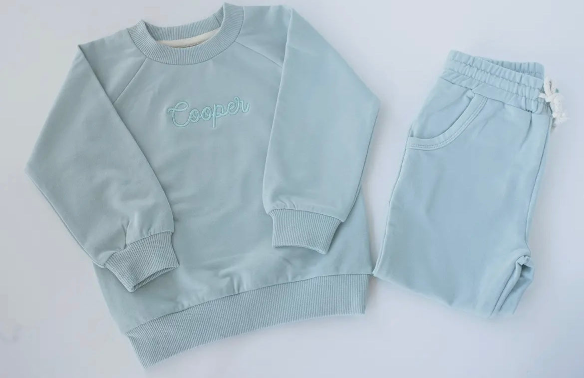 Embroidered jogger sets