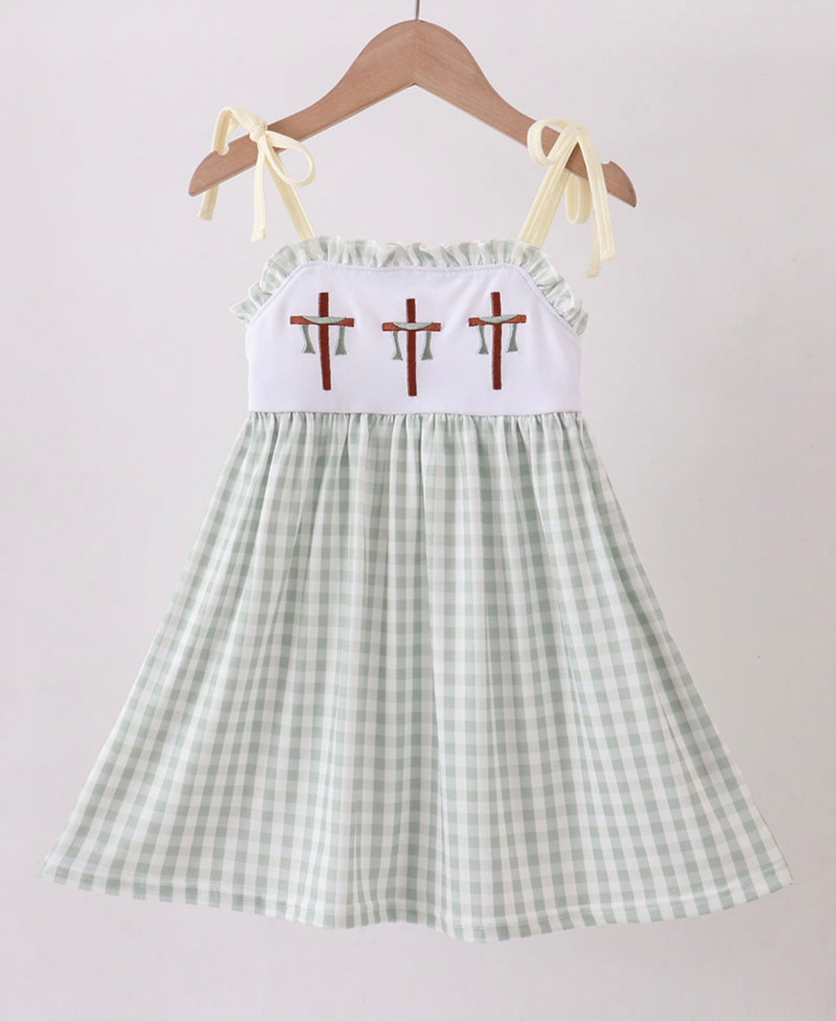 Embroidered crosses girls dress