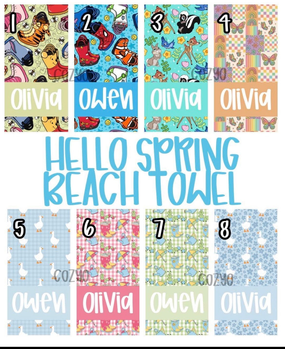 Color block beach towels