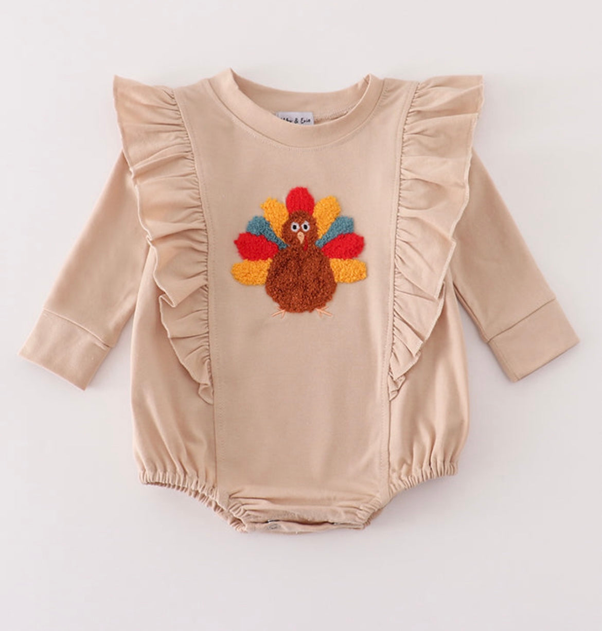 Girls beige French knot turkey bubble