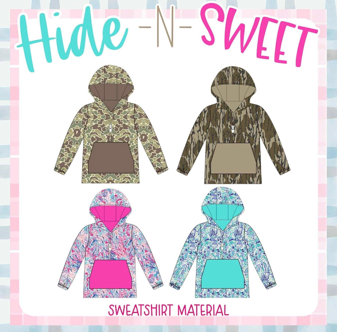 Quarter zip camo sweatshirt