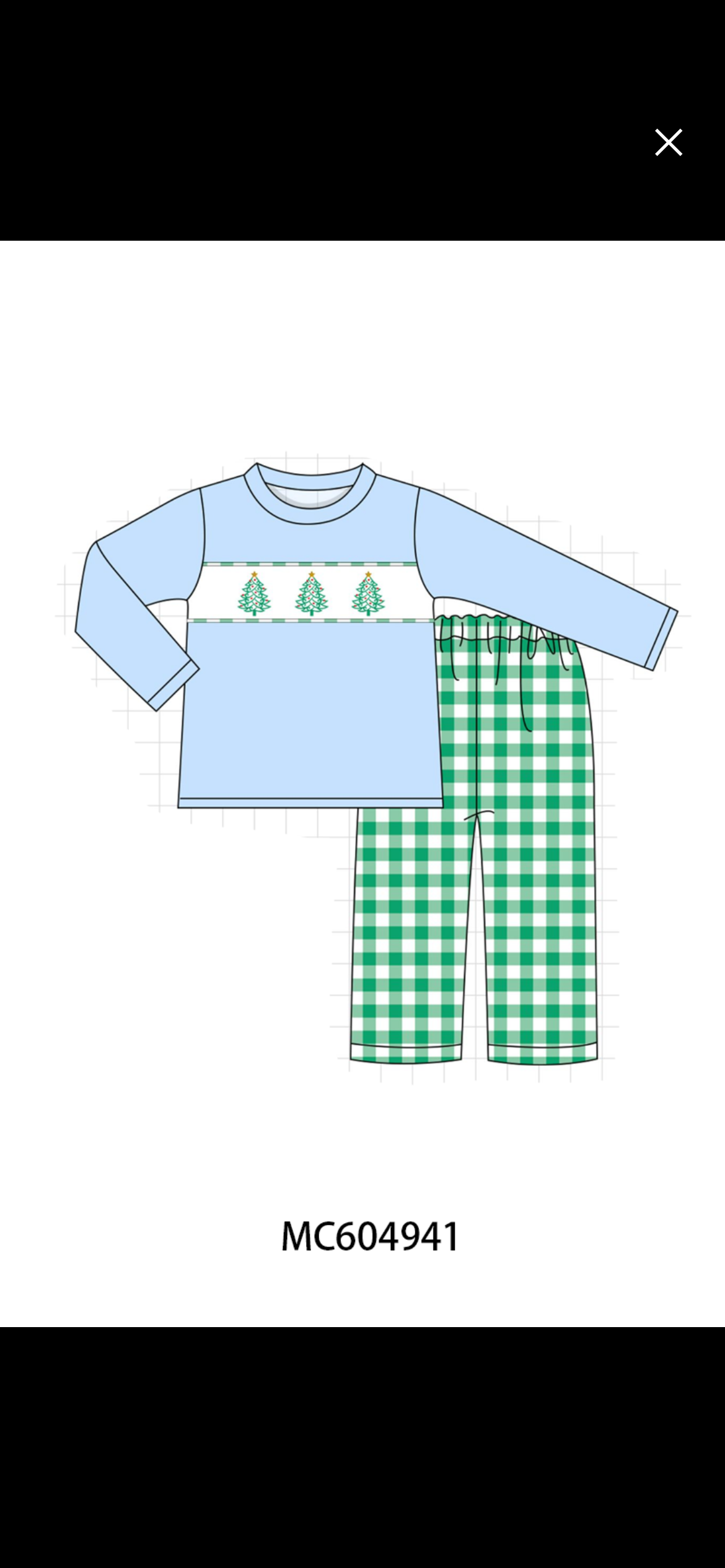Boys gingham Christmas set