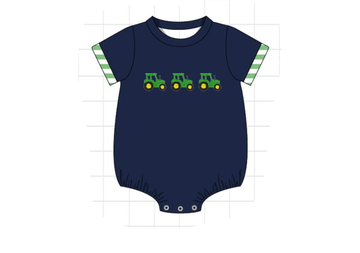 Boy French knot tractor bubble