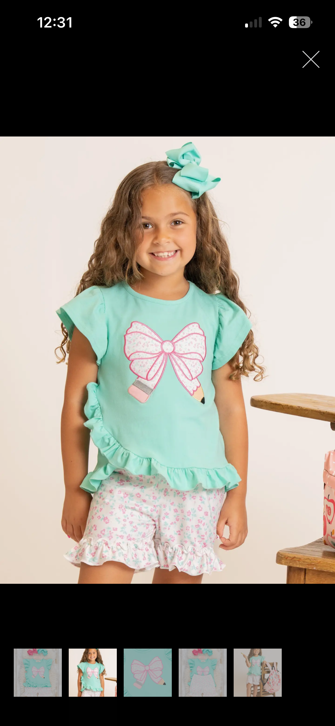 Girls bow pencil set