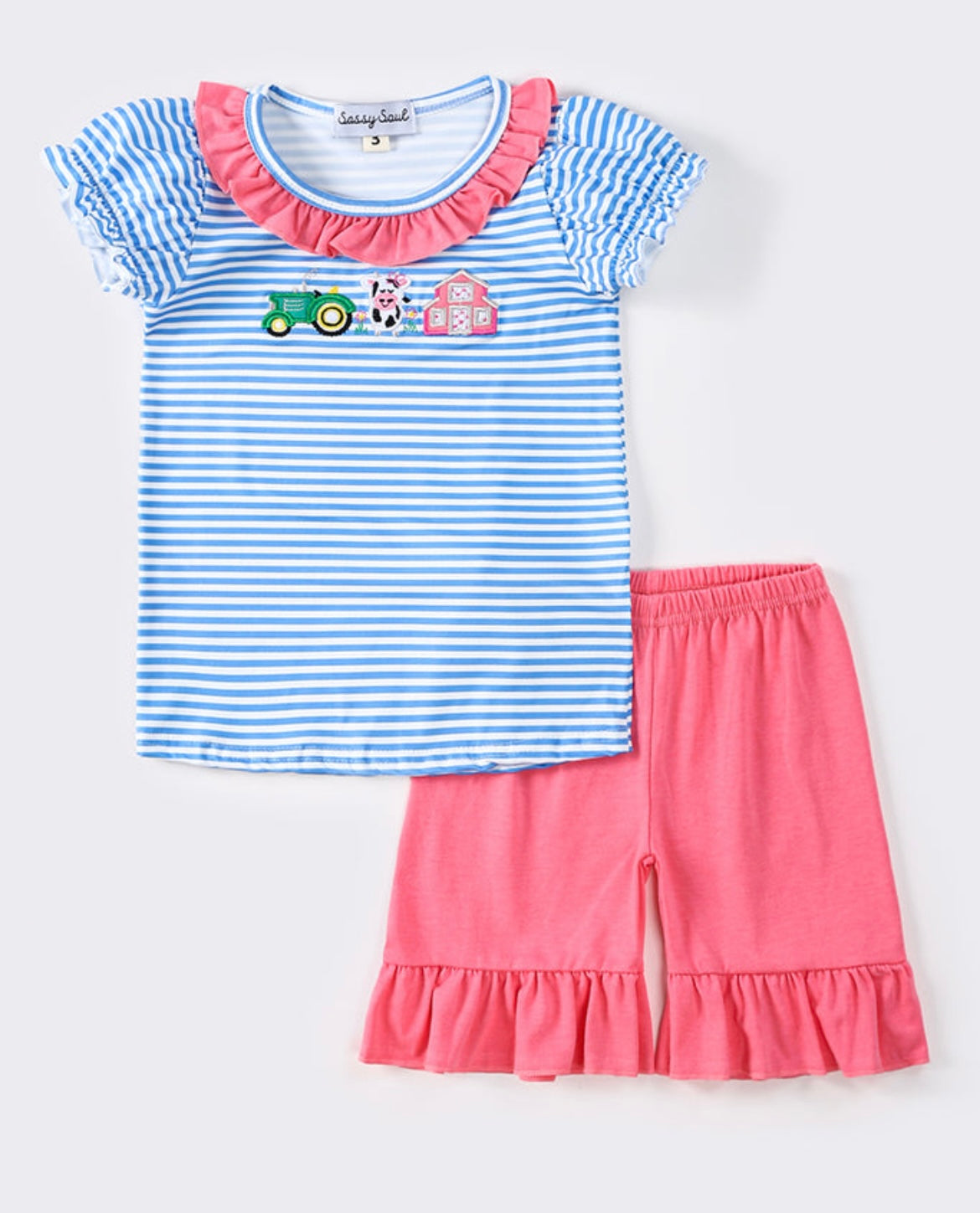 Embroidered farm girls set