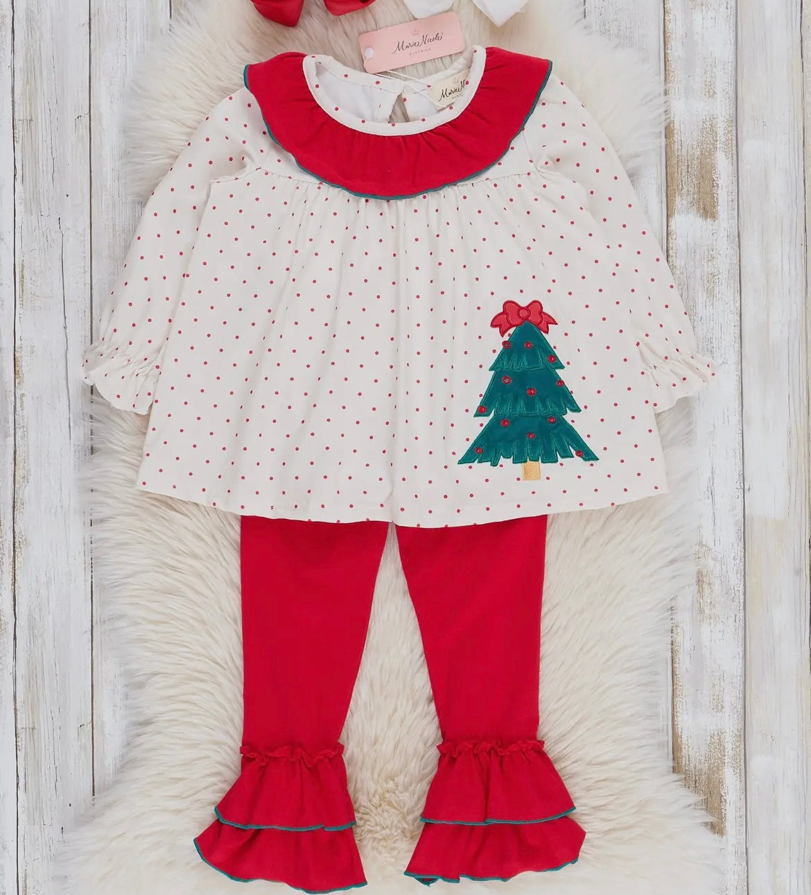 Girls polka dot Christmas set