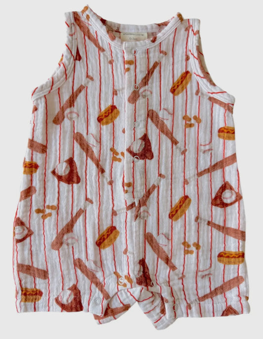 Boys Muslim cloth baseball romper