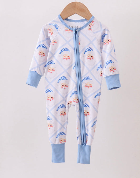 Blue Santa bamboo zippy