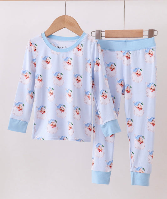Boys blue Santa bamboo set