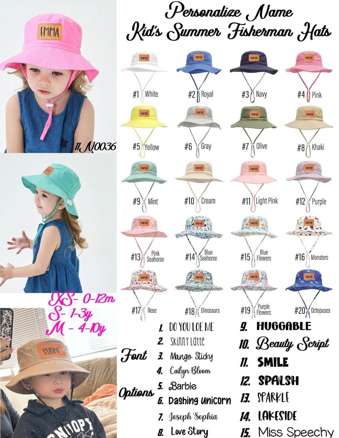 Personalized bucket hat