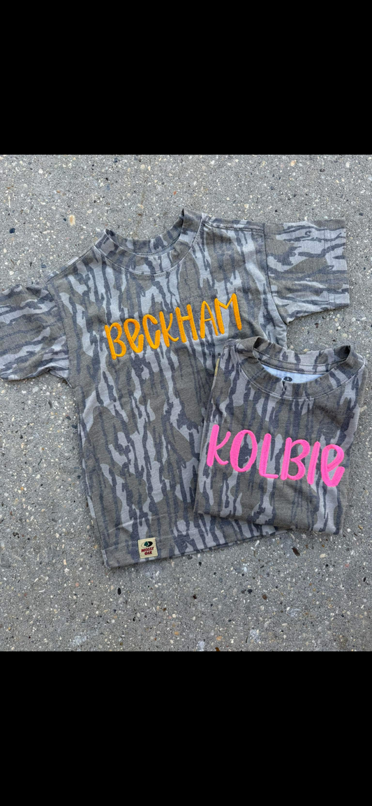Embroidered camo tee