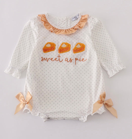 Girls sweet as pie french knot bubble
