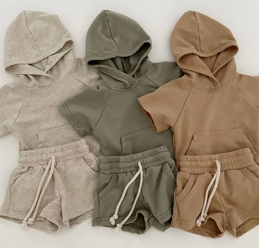 Boys hooded shorts set