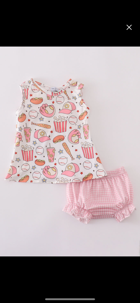 Retro baseball bloomer set