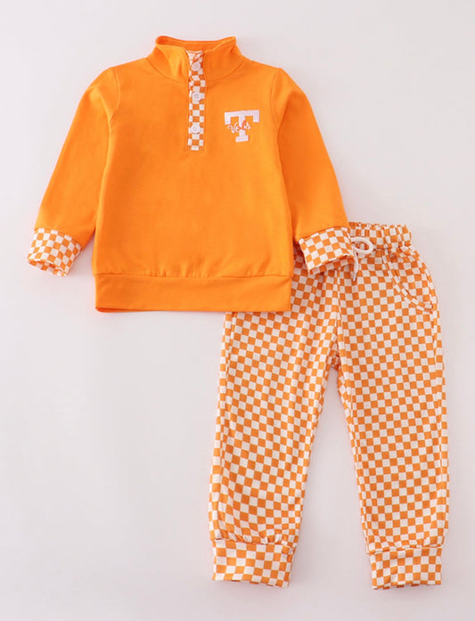 Boys checkered pants set