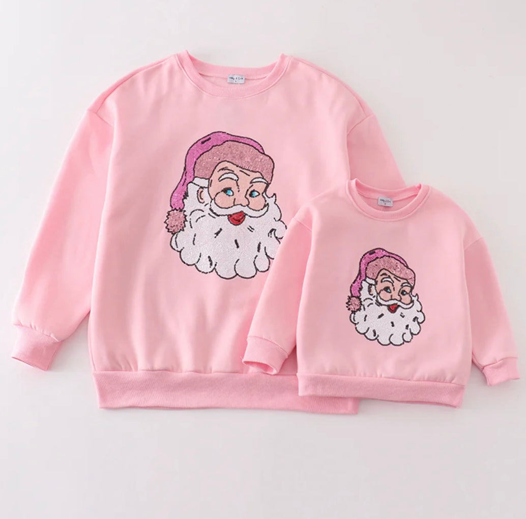 Mama and Mini sequin Santa sweatshirt