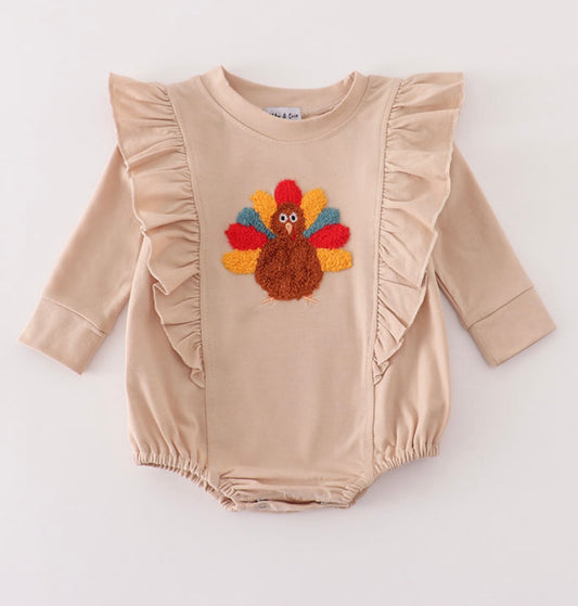 Girls beige French knot turkey bubble