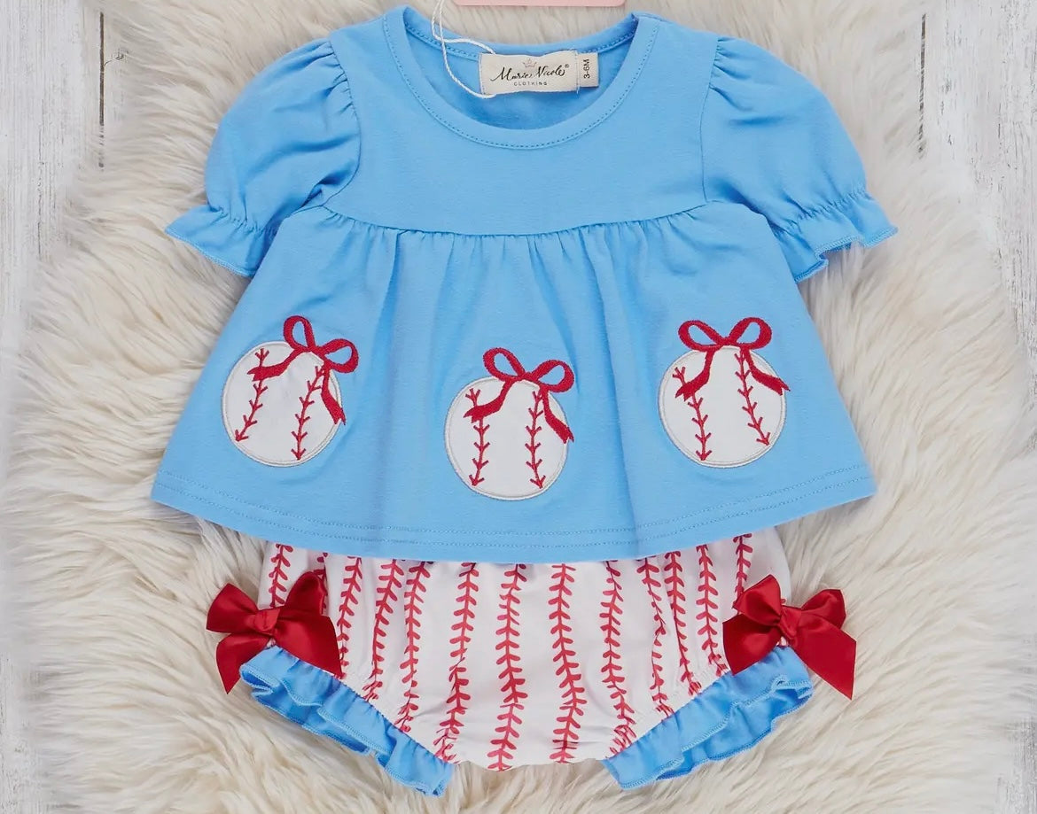 Girls baseball bloomer set