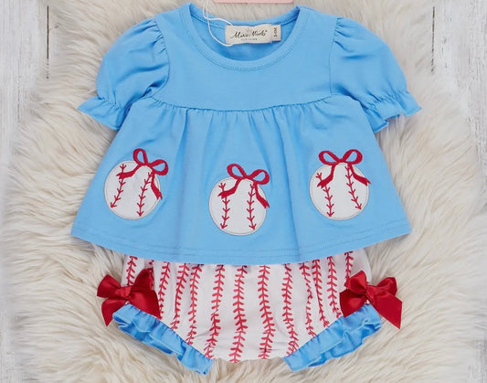 Girls baseball bloomer set