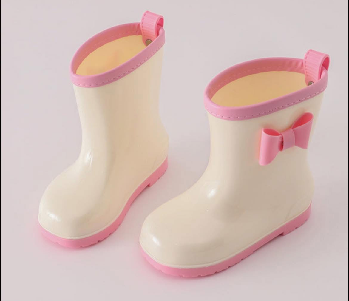 Girls bow rain boots