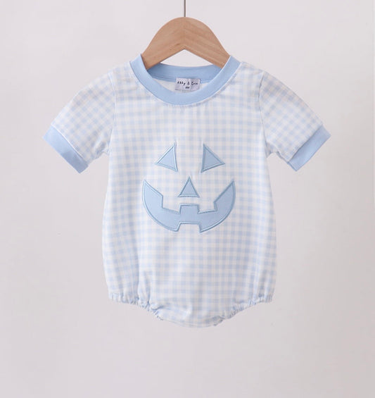 Blue gingham pumpkin bubble