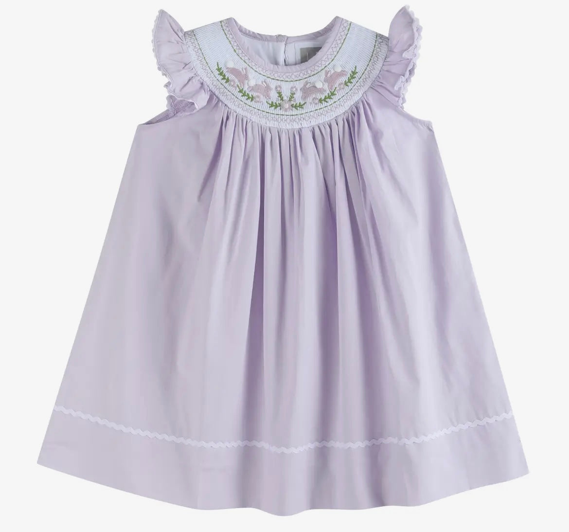 Girls purple smocked Easter dress