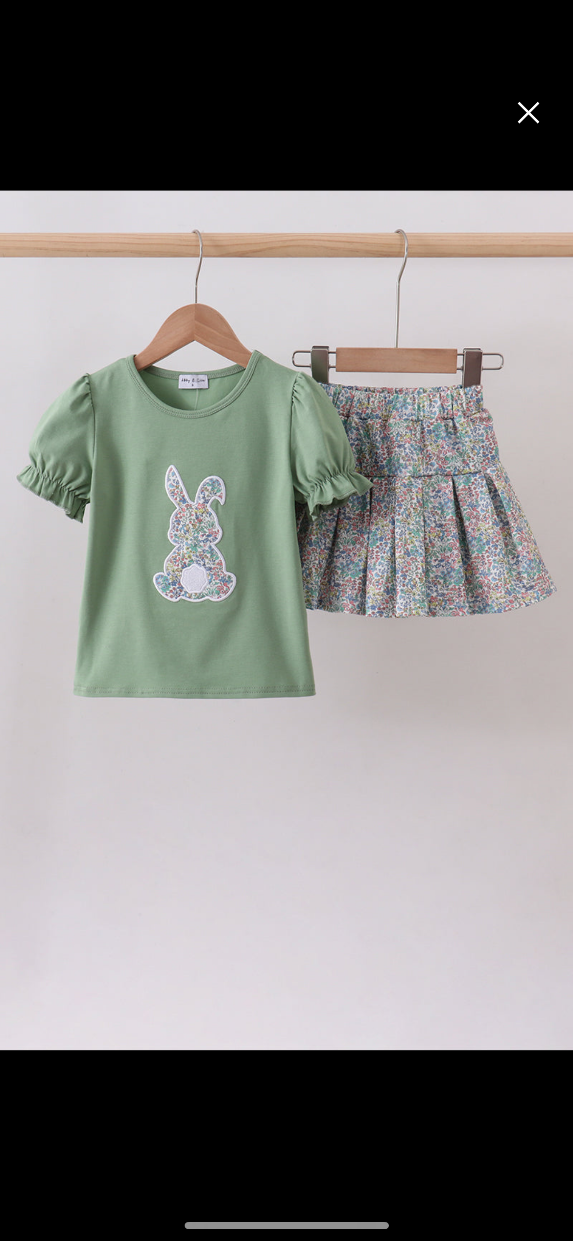 Girls floral bunny skirt set