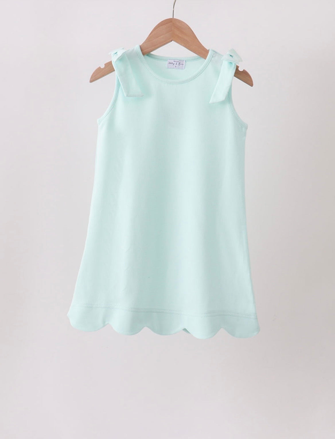 Girls mint scalloped dress