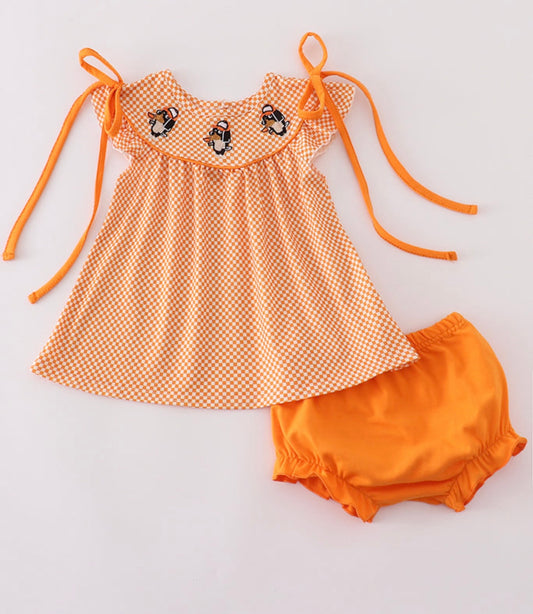 Girls Smokey checkered bloomer set