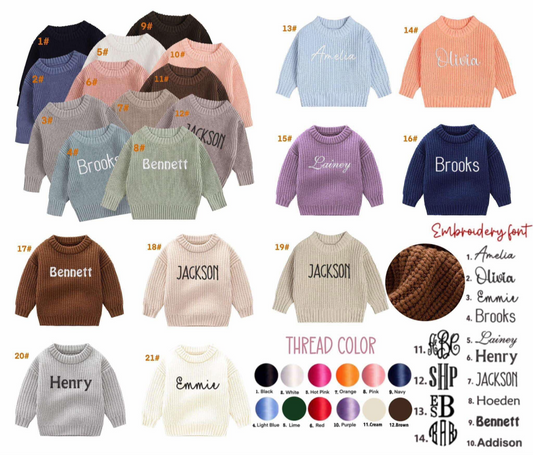 Embroidered sweaters