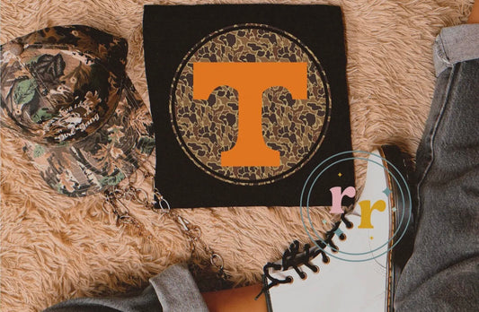 Black camo TN Vols tee