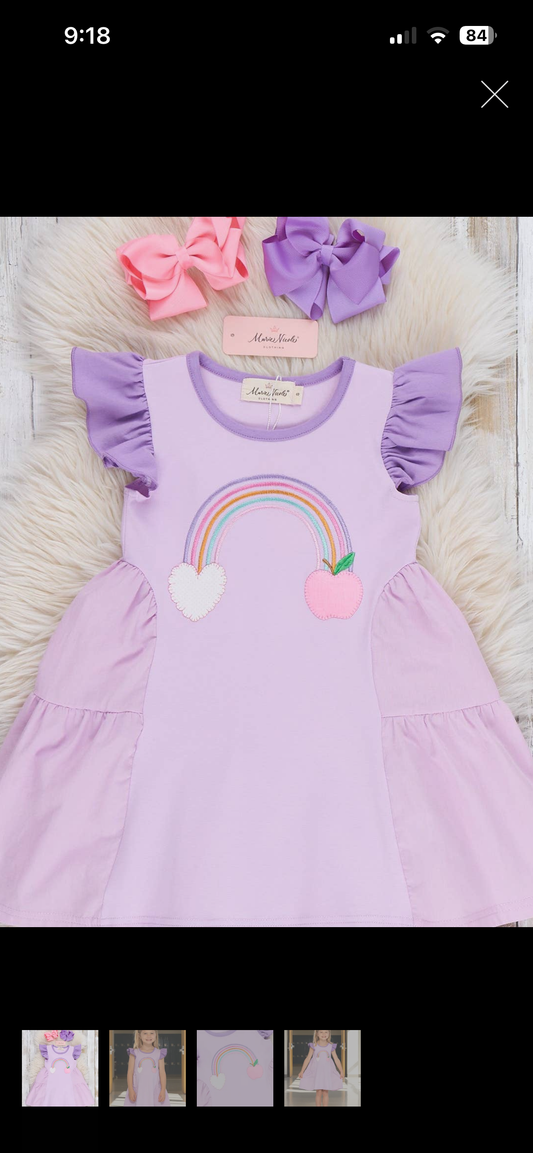 Girls rainbow apple dress
