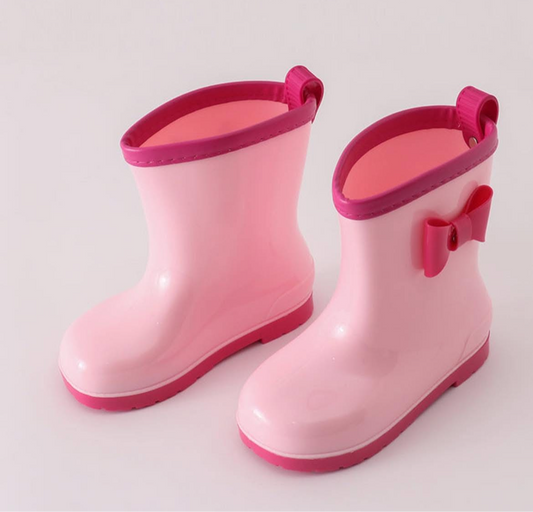 Girls bow rain boots