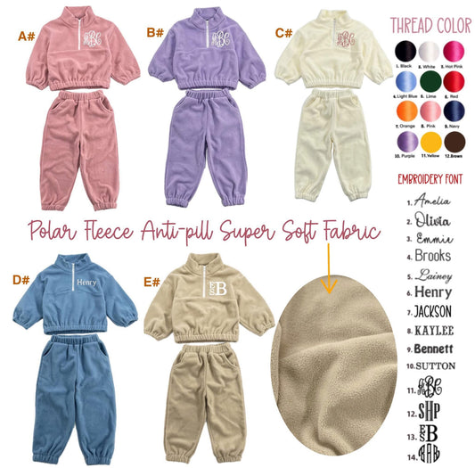 Fleece embroidered sets