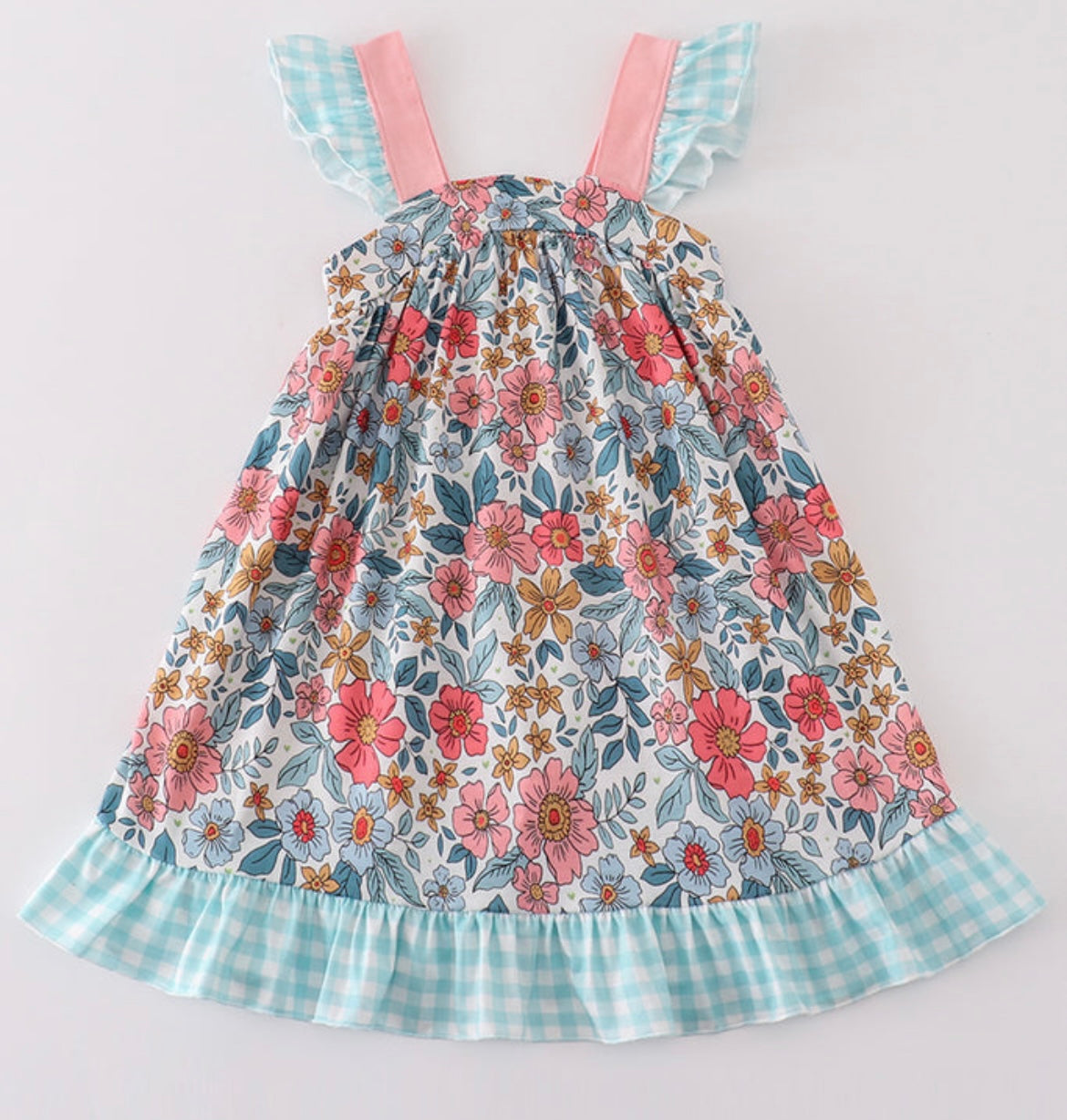 Blue floral girls dress