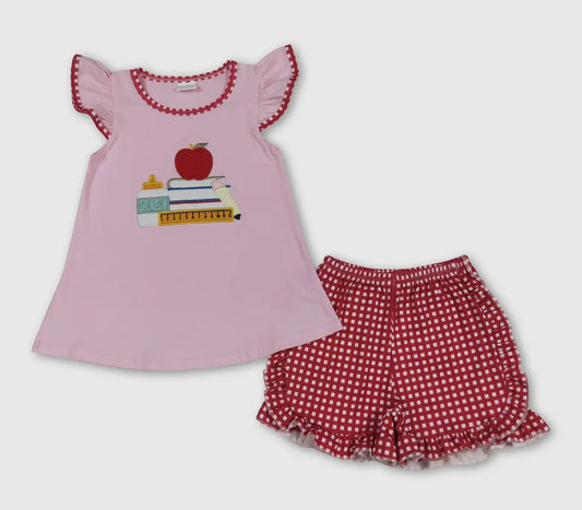 Girls pink back to school set