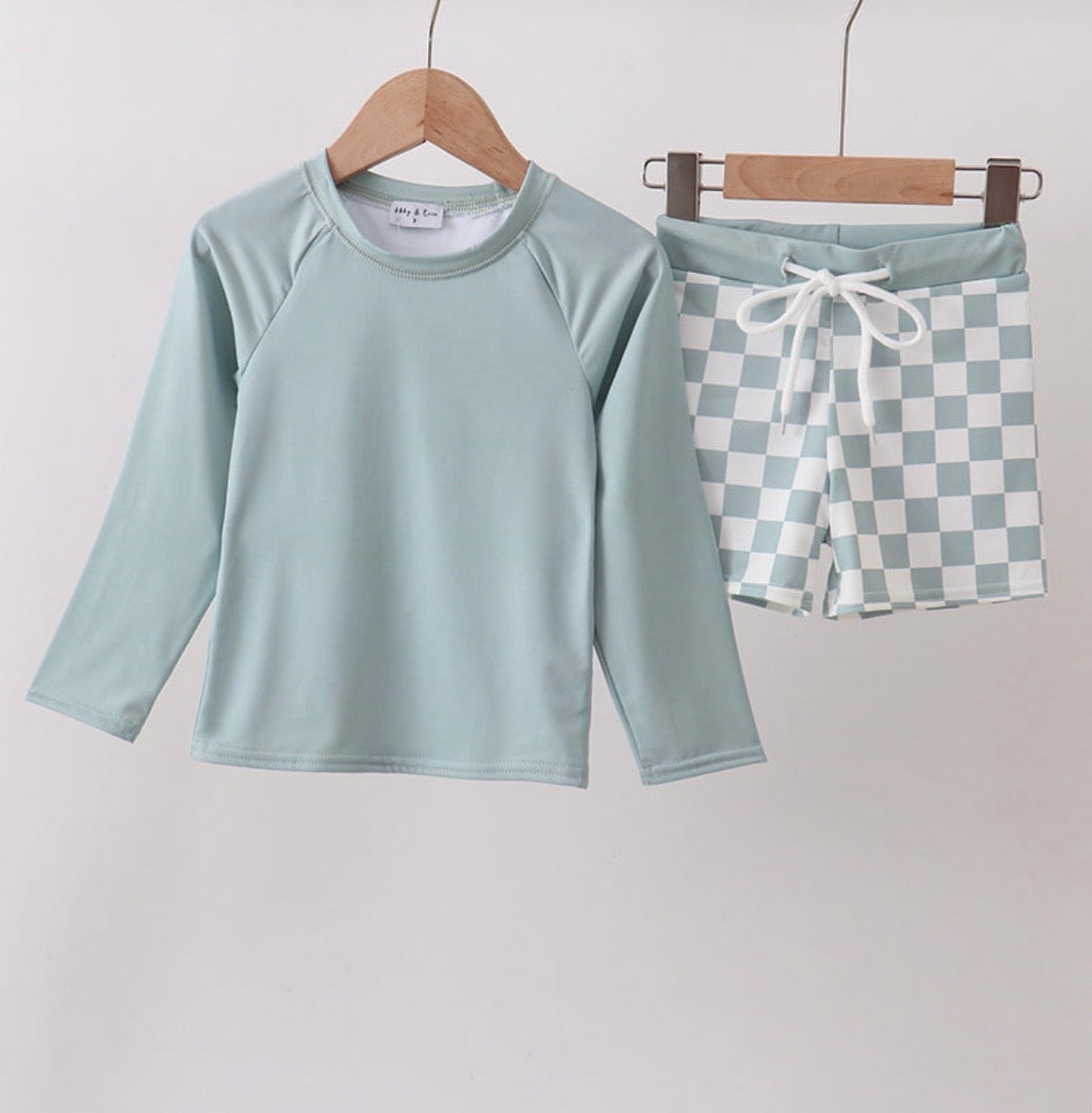 Boys checkered swim set