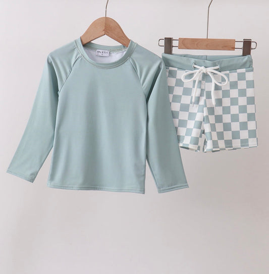 Boys checkered swim set