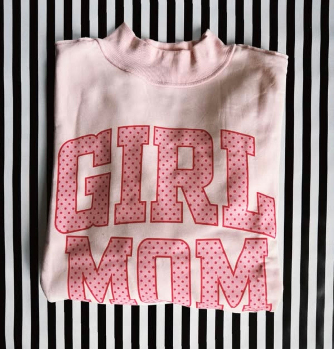 Polka dot mock neck sweatshirts