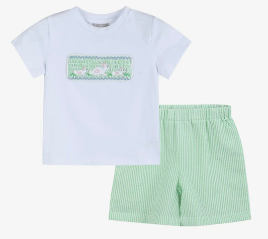 Boys green bunny set