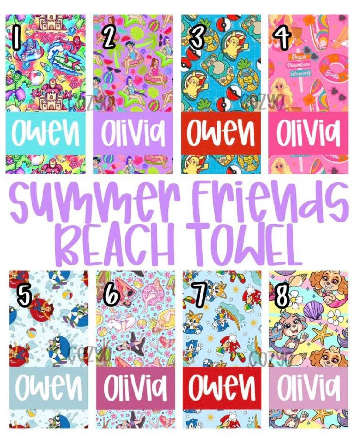 Color block beach towels