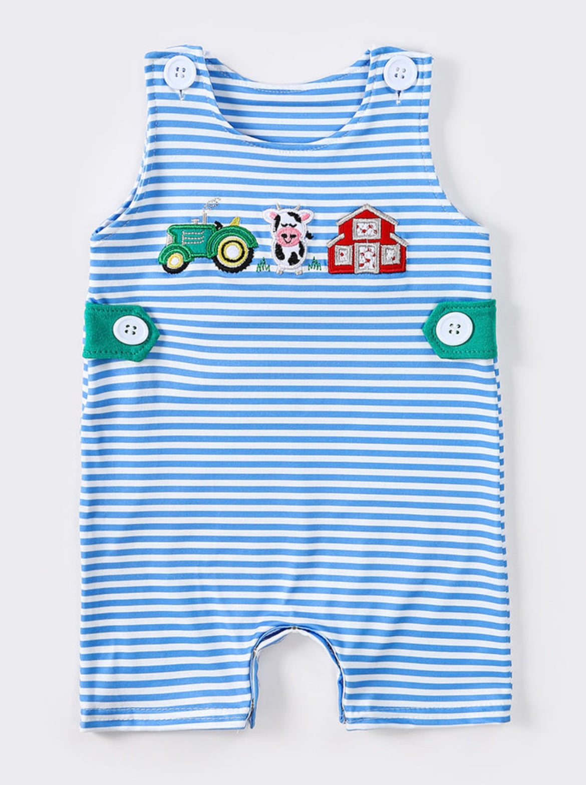 Farm embroidered boys romper