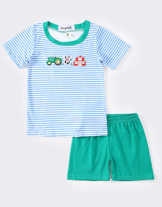 Embroidered farm boys set